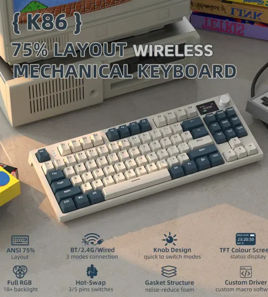 ATTACK SHARK K86 Wireless Mechanical Keyboard