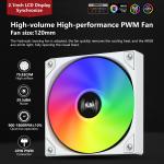 SAMA SM360 PRO AIO 360mm Liquid Cooler 2.8 inch Screen LCD Display CPU Cooler_WHITE