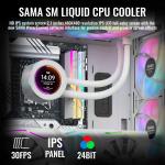 SAMA SM360 PRO AIO 360mm Liquid Cooler 2.8 inch Screen LCD Display CPU Cooler_WHITE