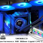 SAMA SM360 PRO AIO 360mm Liquid Cooler 2.8 inch Screen LCD Display CPU Cooler_WHITE