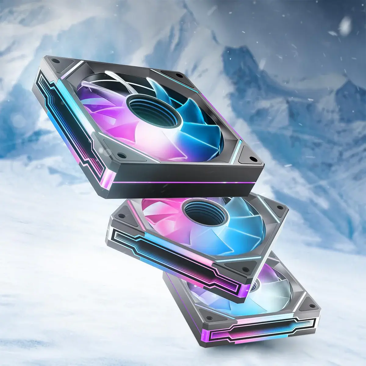 AsiaHorse AMICI-5GT RGB PC Fans, Infinity Mirror ARGB BLACK