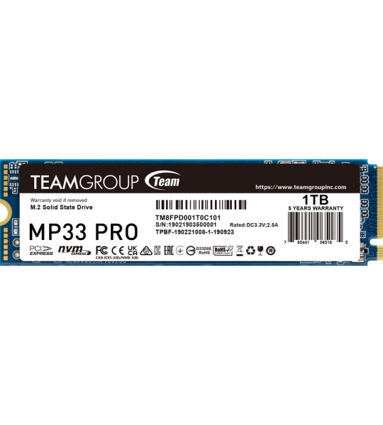 TEAM GROUP MP33 PRO M.2 1TB, 3,500MB/s