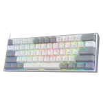 Redragon K617 FIZZ 60% Wired RGB Gaming Keyboard, 61 Keys Compact Mechanical Keyboard w/ White & Grey