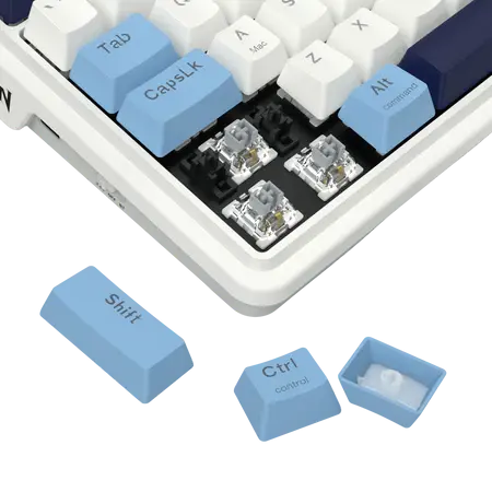 Redragon ANTONIUM K728 PRO 80% Wireless Gasket Gaming Keyboard, White & Blue