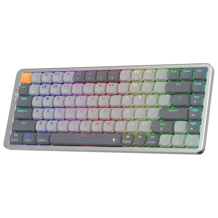 Redragon K652 75% Wireless RGB Mechanical Keyboard, Bluetooth/2.4Ghz/Wired Tri-Mode 84 Keys Ultra-Thin Gaming Keyboard w/Aluminum