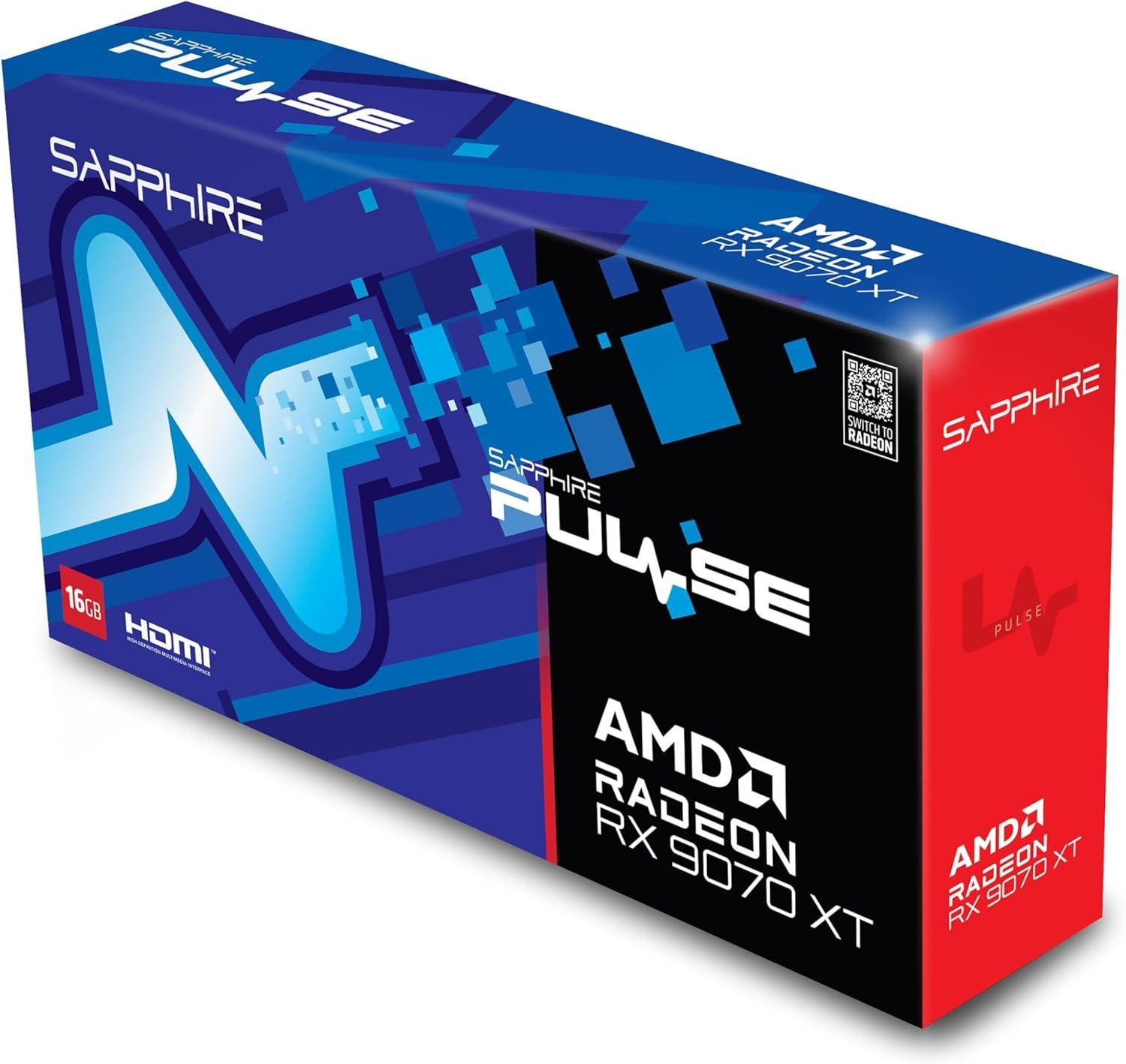 Sapphire Pulse AMD Radeon™ RX 9070 XT Gaming 16GB Dual HDMI/Dual DP