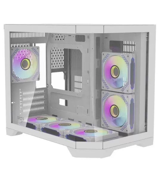 DarkFlash FT418 Mid Tower Case, 3 Fan - White