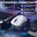 MOUSE ATTACK SHARK X3MAX PAW3950 WIRELESS WHITE