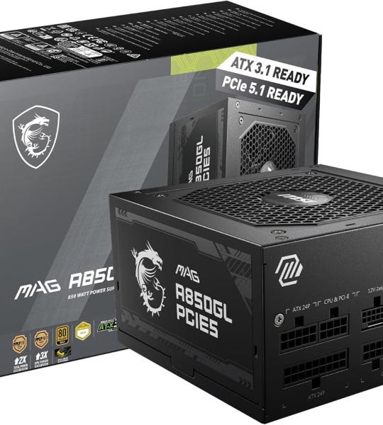 MSI MAG A850GL PCIE 5.1 & ATX 3.1 Gaming Power Supply - Full Modular