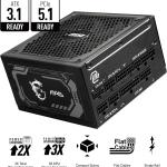 MSI MAG A1000GL PCIE 5 Gaming Power Supply - ATX 3.1 & PCIE 5.1
