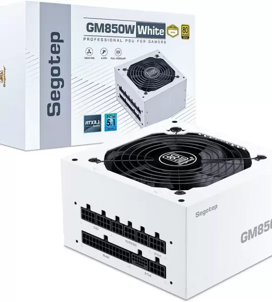 Segotep 850W White PCIe 5.1 Full Modular 80 Plus Gold PSU ATX 3.1